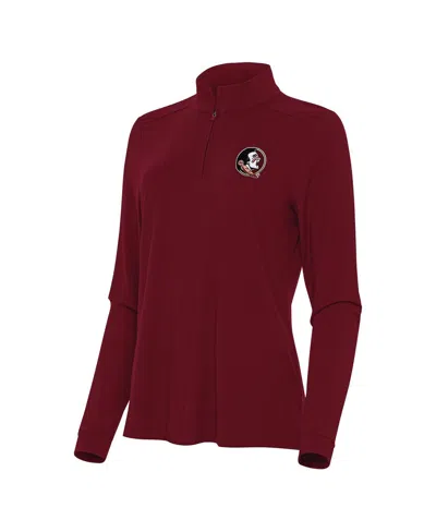 Antigua Women's Garnet Florida State Seminoles Intent Quarter-zip Sweatshirt In Red