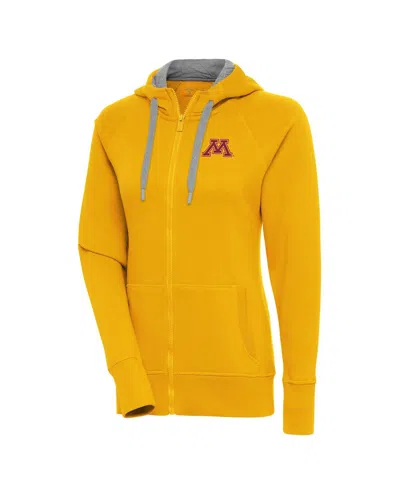 Antigua Women's Gold Minnesota Golden Gophers Victory Full-zip Hoodie