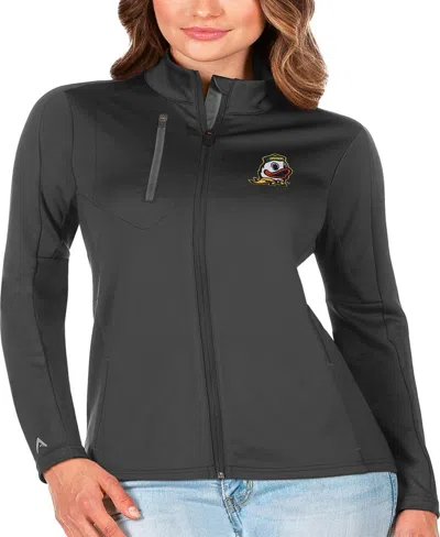 Antigua Women's Graphite/silver Oregon Ducks Generation Full-zip Jacket In Graphite,silver