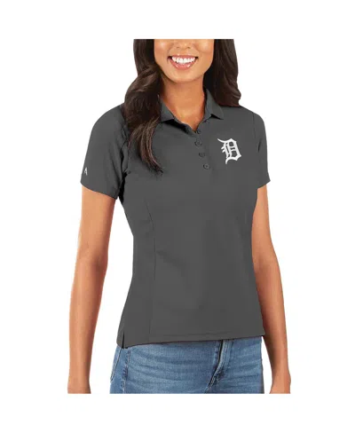 Antigua Women's Gray Detroit Tigers Legacy Pique Polo Shirt