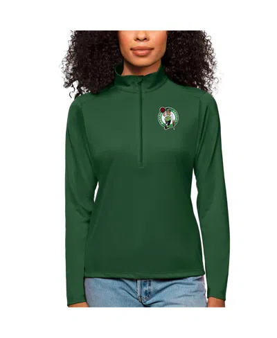 Antigua Women's Green Boston Celtics Tribute Half-zip Sweatshirt
