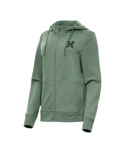 Antigua Women's Green Hawaii Rainbow Warriors Seeker Full-zip Hoodie