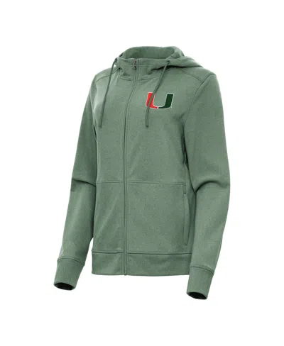 Antigua Women's Green Miami Hurricanes Seeker Full-zip Hoodie