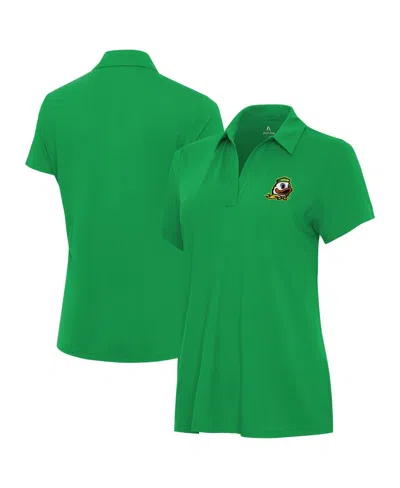 Antigua Women's Green Oregon Ducks Era Polo Shirt