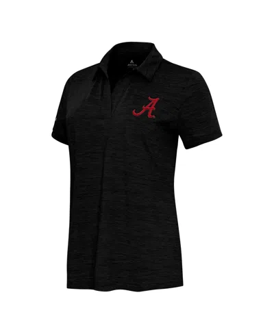 Antigua Women's Heather Black Alabama Crimson Tide Layout V-neck Polo Shirt