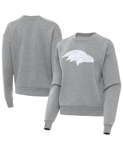Antigua Women's Heather Gray Baltimore Ravens Victory Pullover Sweatshirt