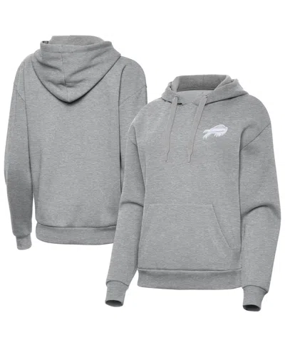 ANTIGUA WOMEN'S HEATHER GRAY BUFFALO BILLS VICTORY PULLOVER HOODIE