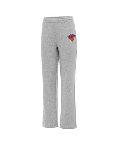 Antigua Women's Heather Gray New York Knicks Victory Sweatpants In Multi