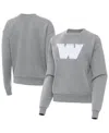 Antigua Women's Heather Gray Washington Commanders Victory Pullover Sweatshirt