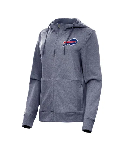 Antigua Women's Heather Navy Buffalo Bills Seeker Full-zip Hoodie Jacket In Gray