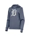 Antigua Women's Heather Navy Detroit Tigers Justice Pullover Hoodie In Blue