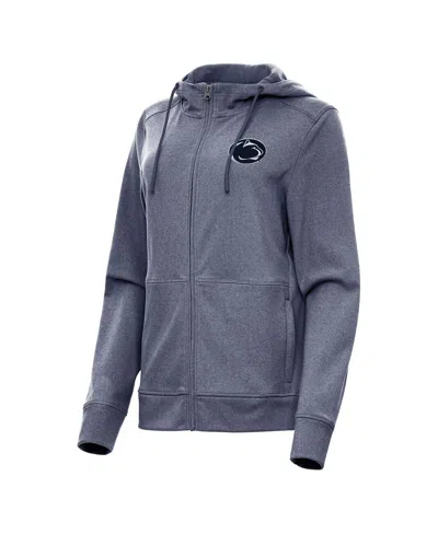Antigua Women's Heather Navy Penn State Nittany Lions Seeker Full-zip Hoodie In Gray