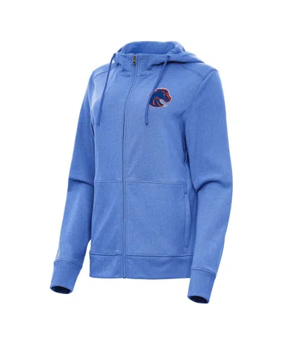 Antigua Women's Heather Royal Boise State Broncos Seeker Full-zip Hoodie