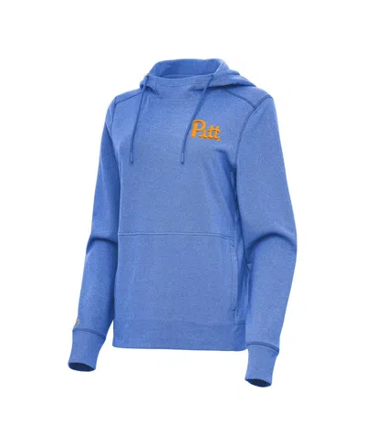 Antigua Women's Heather Royal Pitt Panthers Justice Pullover Hoodie In Blue
