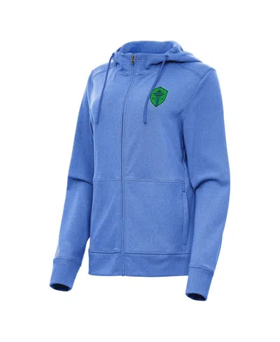 Antigua Women's Heather Royal Seattle Sounders Fc Seeker Full-zip Hoodie