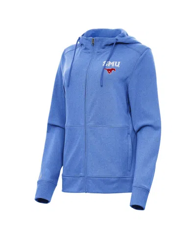 Antigua Women's Heather Royal Smu Mustangs Seeker Full-zip Hoodie