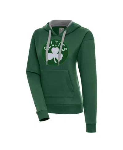 Antigua Women's Hunter Green Boston Celtics Victory Pullover Hoodie