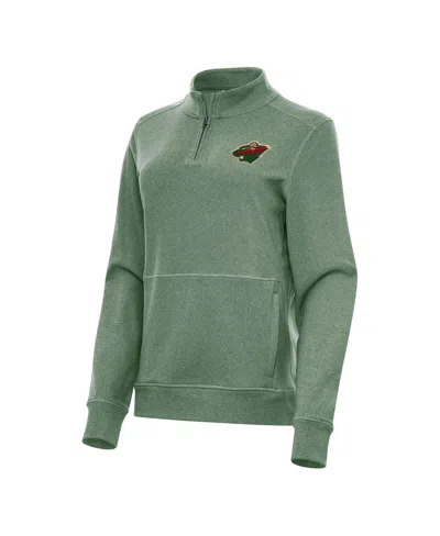 Antigua Women's Hunter Green Minnesota Wild Crush Quarter-zip Fleece Sweatshirt
