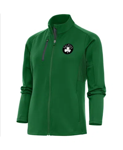 Antigua Women's Kelly Green Boston Celtics Brushed Metallic Generation Full-zip Jacket