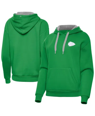 Antigua Women's Kelly Green Kansas City Chiefs St. Patrick's Day Victory Pullover Hoodie
