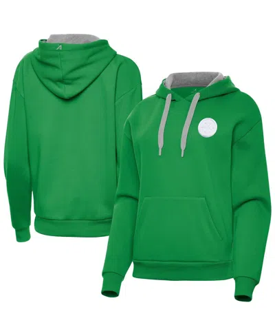Antigua Women's Kelly Green Pittsburgh Steelers St. Patrick's Day Victory Pullover Hoodie