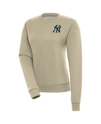 Antigua Women's Khaki New York Yankees Victory Pullover Sweatshirt