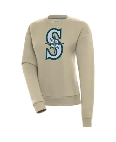 Antigua Women's Khaki Seattle Mariners Victory Pullover Sweatshirt In Burgundy
