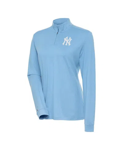 Antigua Women's Light Blue New York Yankees Mentor Quarter-zip