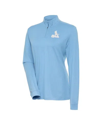 Antigua Women's Light Blue St. Louis Cardinals Mentor Quarter-zip Pullover Top
