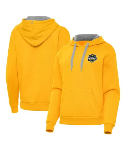 Antigua Women's Maize Michigan Wolverines 2026 Ncaa Men's Basketball National Champions Victory Hoodie In Yellow