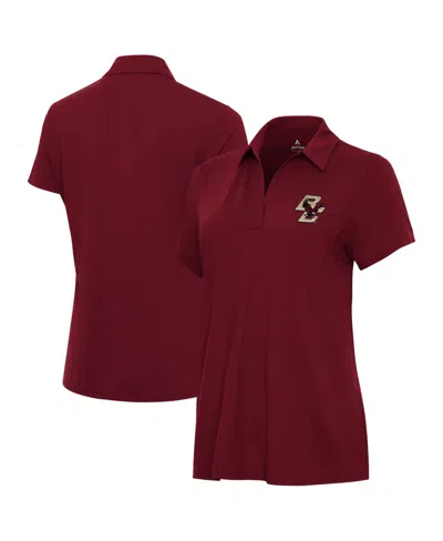 Antigua Women's Maroon Boston College Eagles Era Polo Shirt In Brown