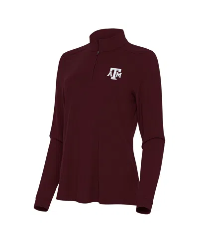 Antigua Women's Maroon Texas A&m Aggies Intent Quarter-zip Sweatshirt In Burgundy