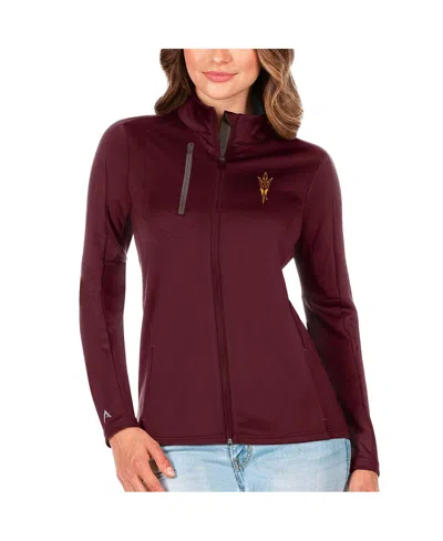 Antigua Women's Maroon/graphite Arizona State Sun Devils Generation Full-zip Jacket In Maroon,graphite