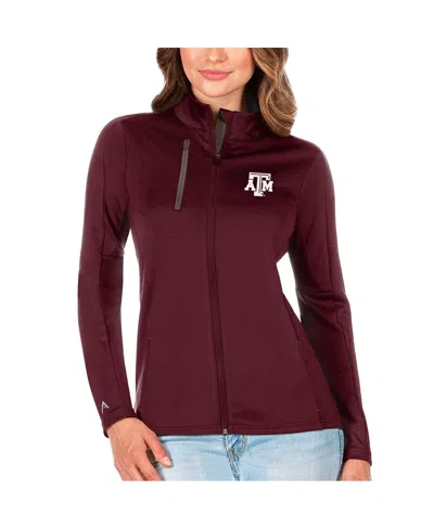 Antigua Women's Maroon/graphite Texas A&m Aggies Generation Full-zip Jacket In Maroon,graphite