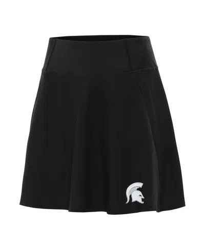 Antigua Women's Michigan State Spartans Chip Fit-and-flare Skort In Black