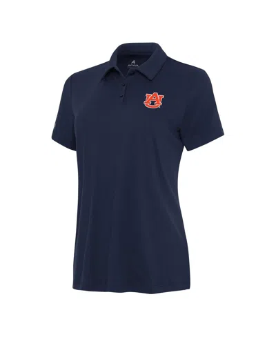 Antigua Women's Navy Auburn Tigers Reprocess Polo Shirt In Blue