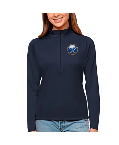 Antigua Women's Navy Buffalo Sabres Tribute Quarter-zip Pullover Top In Blue