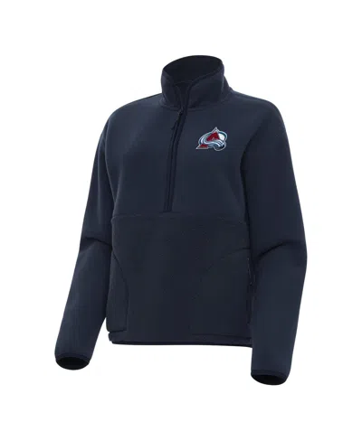 Antigua Women's Navy Colorado Avalanche Figure Half-zip Pullover Sweatshirt In Blue