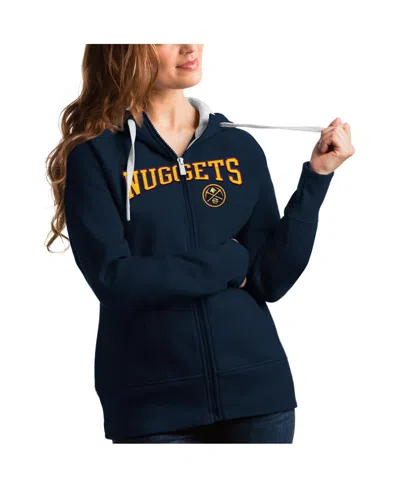 Antigua Women's Navy Denver Nuggets Team Victory Full-zip Hoodie