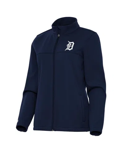 Antigua Women's Navy Detroit Tigers Links 2 Golf Full-zip Jacket In Blue