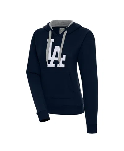Antigua Women's Navy Los Angeles Dodgers Victory Pullover Hoodie In Blue