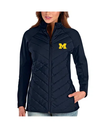 Antigua Women's Navy Michigan Wolverines Altitude Full-zip Puffer Jacket