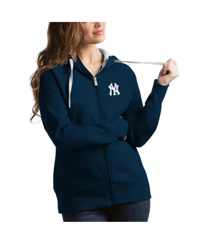 Antigua Women's Navy New York Yankees Victory Full-zip Hoodie In Multi