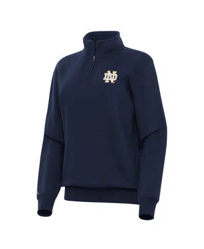 Antigua Women's Navy Notre Dame Fighting Irish Victory Quarter-zip Sweatshirt