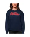 Antigua Women's Navy Ole Miss Rebels Victory Crewneck Pullover Sweatshirt