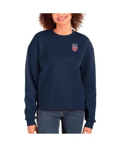 Antigua Women's Navy Uswnt Victory Crewneck Pullover Sweatshirt