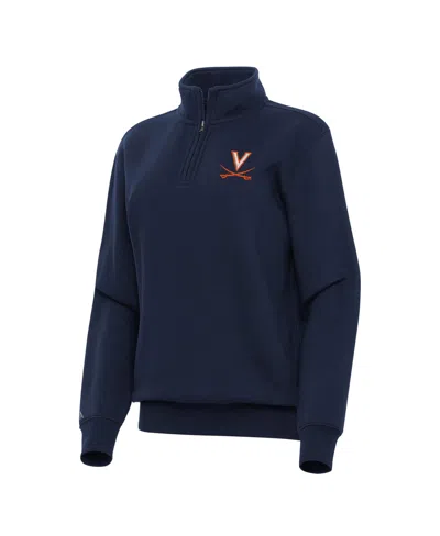 Antigua Women's Navy Virginia Cavaliers Victory Quarter-zip Sweatshirt