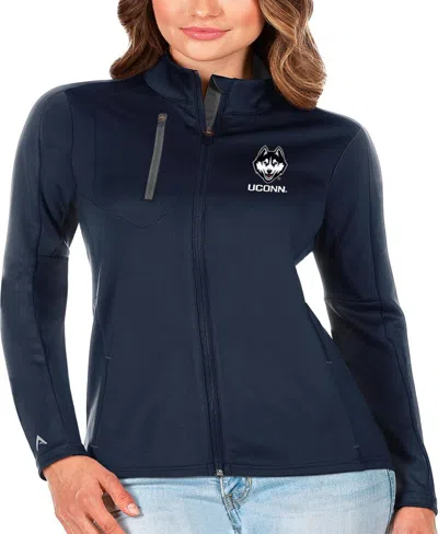 Antigua Women's Navy/graphite Uconn Huskies Generation Full-zip Jacket In Navy,graphite