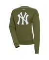 Antigua Women's Olive New York Yankees Victory Pullover Sweatshirt In Olive