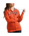 Antigua Women's Orange Detroit Tigers Team Logo Victory Full-zip Hoodie In Orange